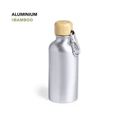 Bidón Aluminio 400ml con Mosquetón