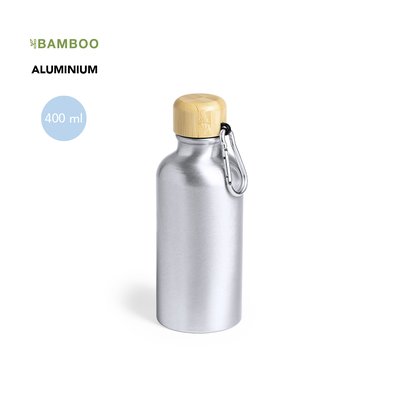 Bidón Aluminio 400ml con Mosquetón