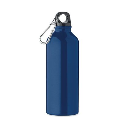 Bidón Aluminio 500ml con Mosquetón Azul Marino