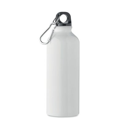 Bidón Aluminio 500ml con Mosquetón Blanco