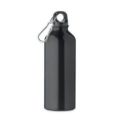 Bidón Aluminio 500ml con Mosquetón Negro