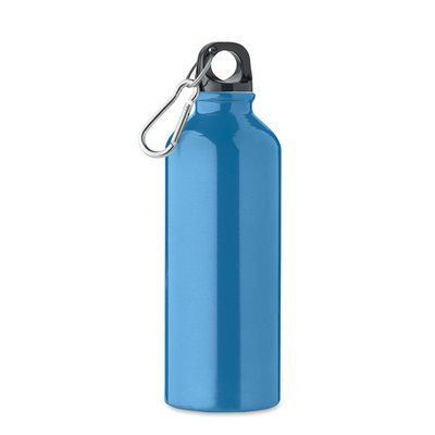 Bidón Aluminio 500ml con Mosquetón Turquesa