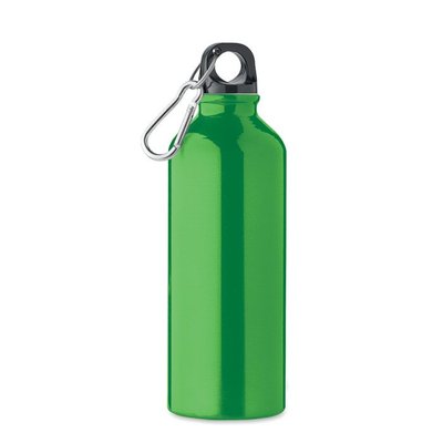 Bidón Aluminio 500ml con Mosquetón Verde