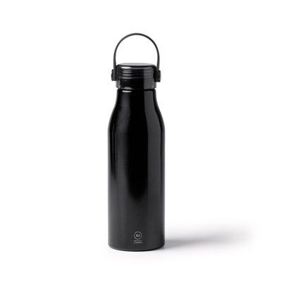 Bidón de aluminio 750ml con asa Negro Talla Única Adulto