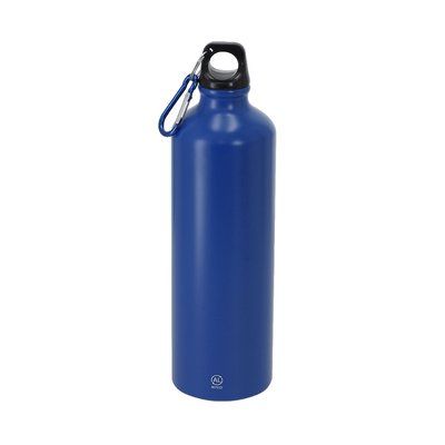 Bidón aluminio de 800 ml con mosquetón Azul