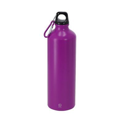 Bidón aluminio de 800 ml con mosquetón Fucsi