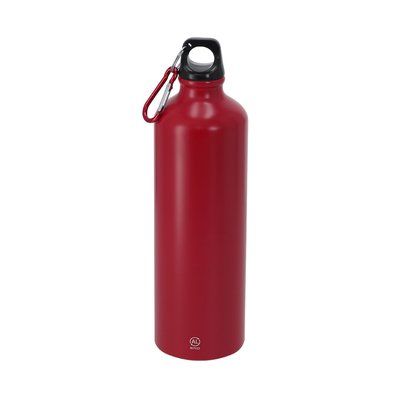 Bidón aluminio de 800 ml con mosquetón Roj