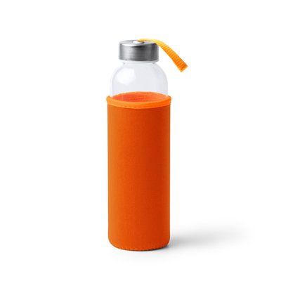 Bidón de cristal 500 ml con funda Naranja Talla Única Adulto