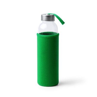 Bidón de cristal 500 ml con funda Verde Helecho
