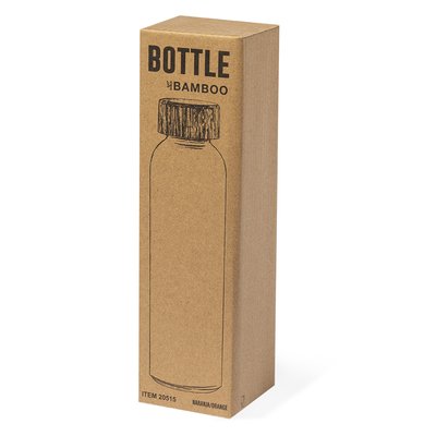 Bidón de Cristal 500 ml Tapón rosca de Bambú