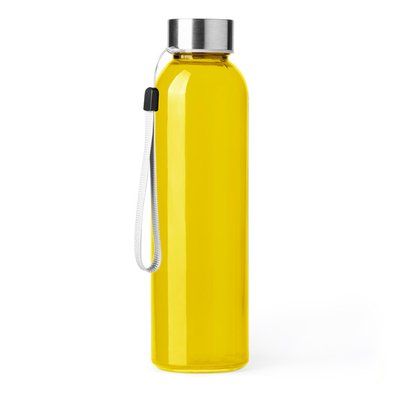 Bidón de cristal 500ml con cinta para transportar Amarillo