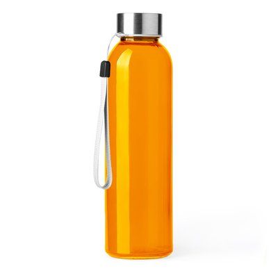 Bidón de cristal 500ml con cinta para transportar Naranja