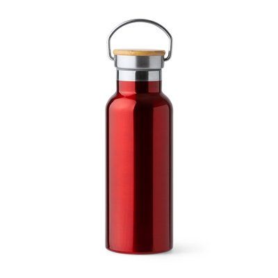Bidón doble pared con tapa de bambú Rojo Talla Única Adulto