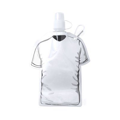 Bidón flexible de plástico forma de camiseta (500 ml) Blanco