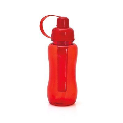 Bidón personalizado de plástico con enfriador (600 ml) Rojo