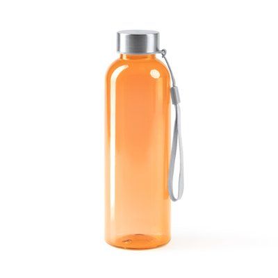 Bidón RPET 600 ml con cuerpo translúcido Naranja Talla Única Adulto