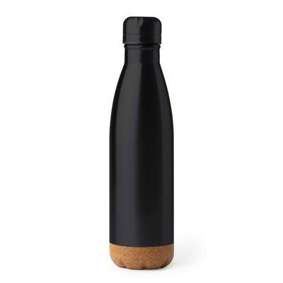 Bidón térmico de 520ml con base de corcho Negro