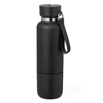 Bidón Térmico 550ml con Lanyard y Vaso Neg
