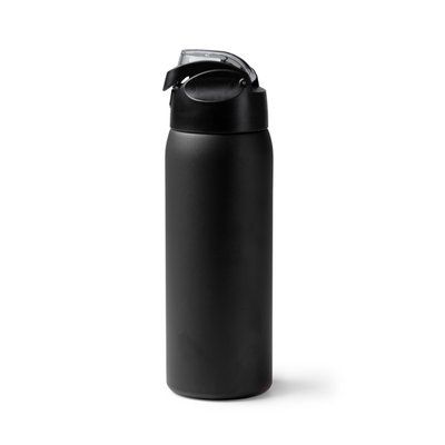 Bidón térmico de acero con botón de apertura 930ml Negro Talla Única Adulto