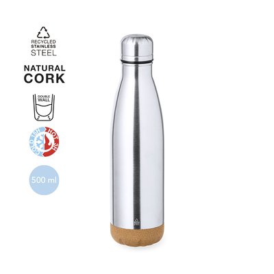 Bidón Térmico Inox 500ml Base Corcho
