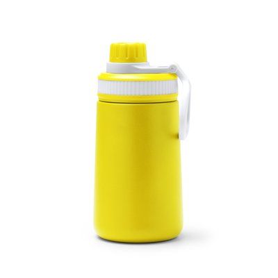 Bidón termo de acero inox 350 ml con pajita Amarillo Talla Única Adulto