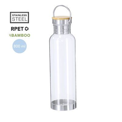 Bidón transparente RPET reciclado y base de acero