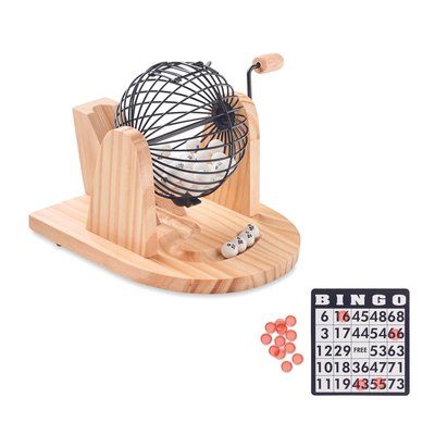 Bingo de Madera con 75 Bolas Marrón