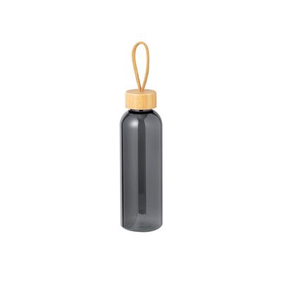 Bidón de 650 ml de RPTE con tapón de bambú Neg