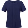 Blusa manga corta con cremallera dorada Navy 18 Uk