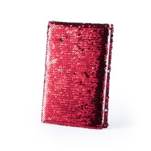 Bloc de notas con tapas decoradas con lentejuelas 14,5 x 21,5 cm Roj