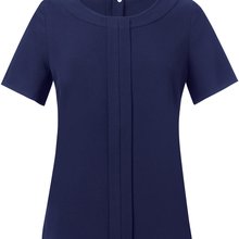 Blusa manga corta con cremallera dorada Navy 8 Uk