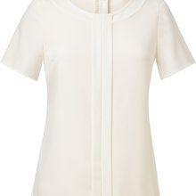 Blusa con pliegues y cremallera dorada White 8 Uk