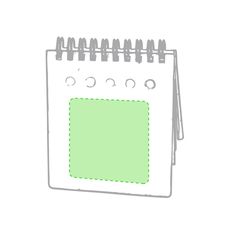 Bloc de notas con notas adhesivas y boli de cartón reciclado 9,5x13,2 cm | En la portada | 60 x 60