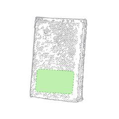 Bloc de notas con tapas decoradas con lentejuelas 14,5 x 21,5 cm | En la cara principal, parte inferior | 100 x 60