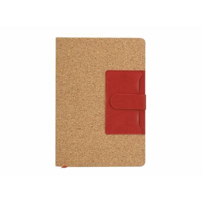 Bloc Notas Corcho con Bolsillo PU Roj