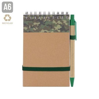 Bloc A6 Camuflaje y Bolígrafo