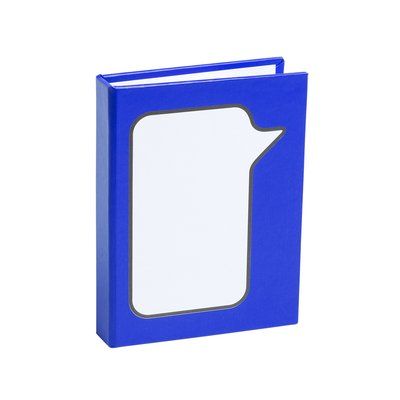 Bloc con diseño de bocadillo con notas mini y grandes Azul