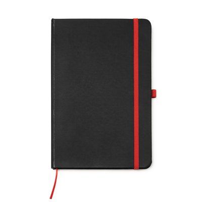 Bloc de notas A5 tapa rígida y detalles a color Rojo Talla Única Adulto