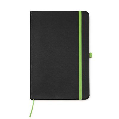 Bloc de notas A5 tapa rígida y detalles a color Verde Helecho Talla Única Adulto