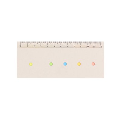 Bloc notas adhesivas con regla reciclado