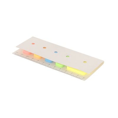 Bloc notas adhesivas con regla reciclado