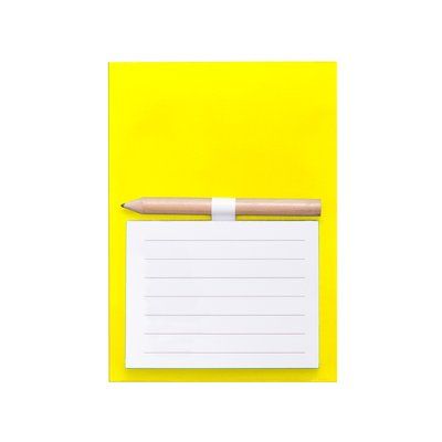 Bloc de notas magnético personalizable con lápiz 9,9 x 14 cm Amarillo