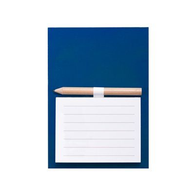 Bloc de notas magnético personalizable con lápiz 9,9 x 14 cm Azul