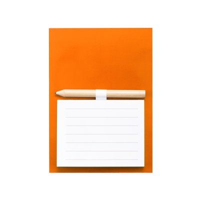 Bloc de notas magnético personalizable con lápiz 9,9 x 14 cm Naranja
