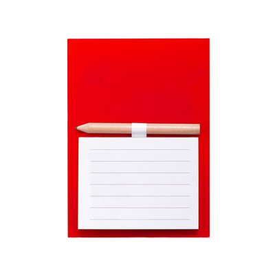 Bloc de notas magnético personalizable con lápiz 9,9 x 14 cm Roj