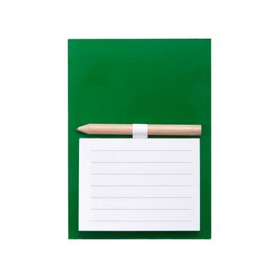 Bloc de notas magnético personalizable con lápiz 9,9 x 14 cm Verde