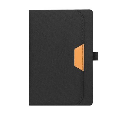 Bloc de notas RPET con bolsillo exterior Neg