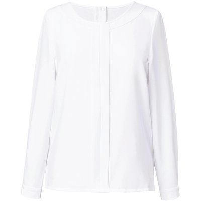 Blusa con Botón y cremallera dorada White 10 UK
