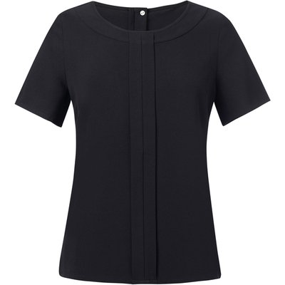 Blusa manga corta con cremallera dorada Black 12 UK