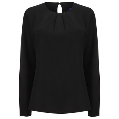 Blusa manga larga poliéster Black XXL